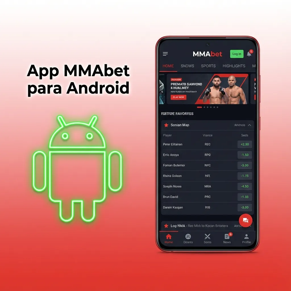 Tela de smartphone Android exibindo página de download do app MMAbet e botão “Baixar APK” em destaque