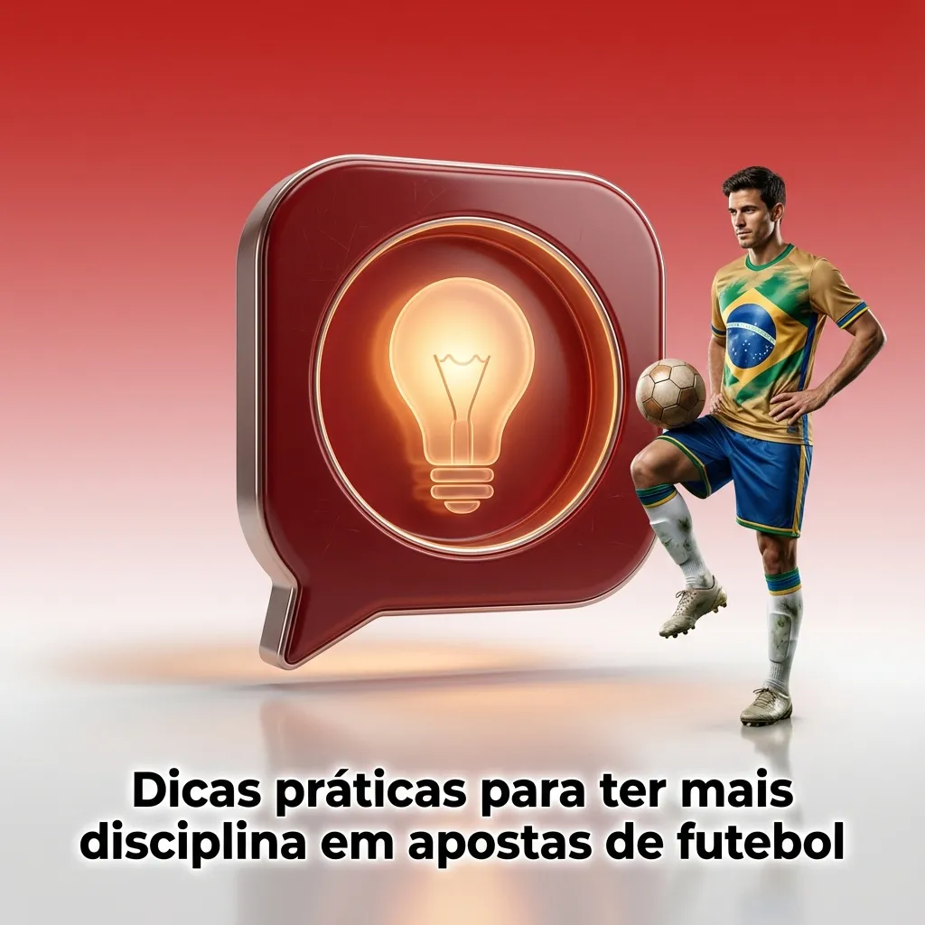 Ilustração de apostador analisando estatísticas de futebol em notebook, com lista de dicas de disciplina ao lado