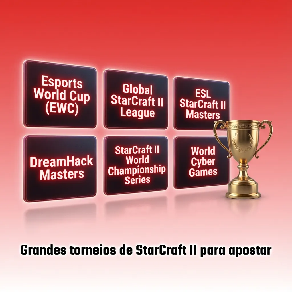 Banner de StarCraft II com jogadores profissionais, arenas de eSports e destaque para grandes torneios para apostar.