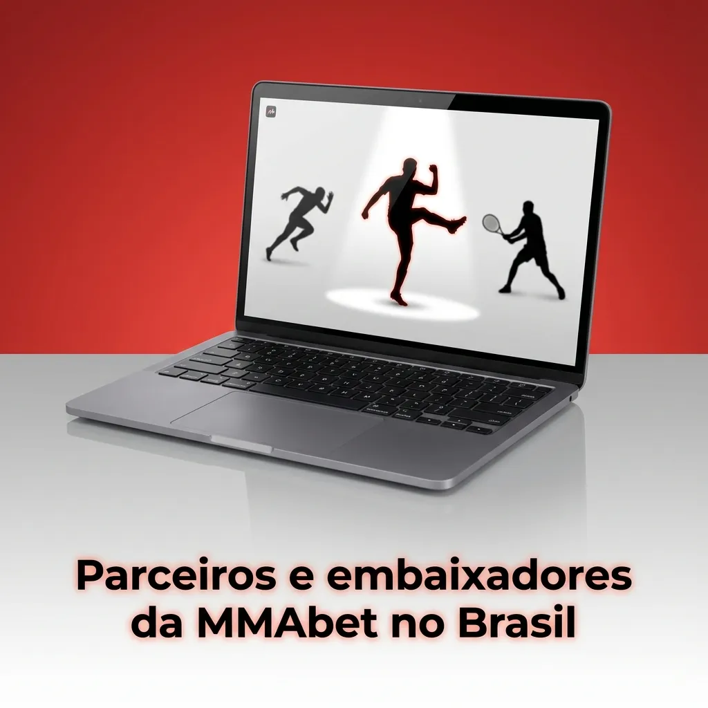 Montagem com lutadores de MMA, ex-jogadores de futebol e influenciadores esportivos representando parceiros MMAbet no Brasil