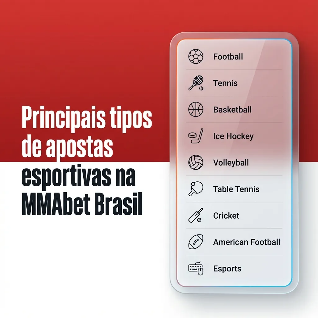 Banner MMAbet Brasil com ícones de futebol, MMA, basquete, tênis e vôlei sobre fundo esportivo e texto de apostas