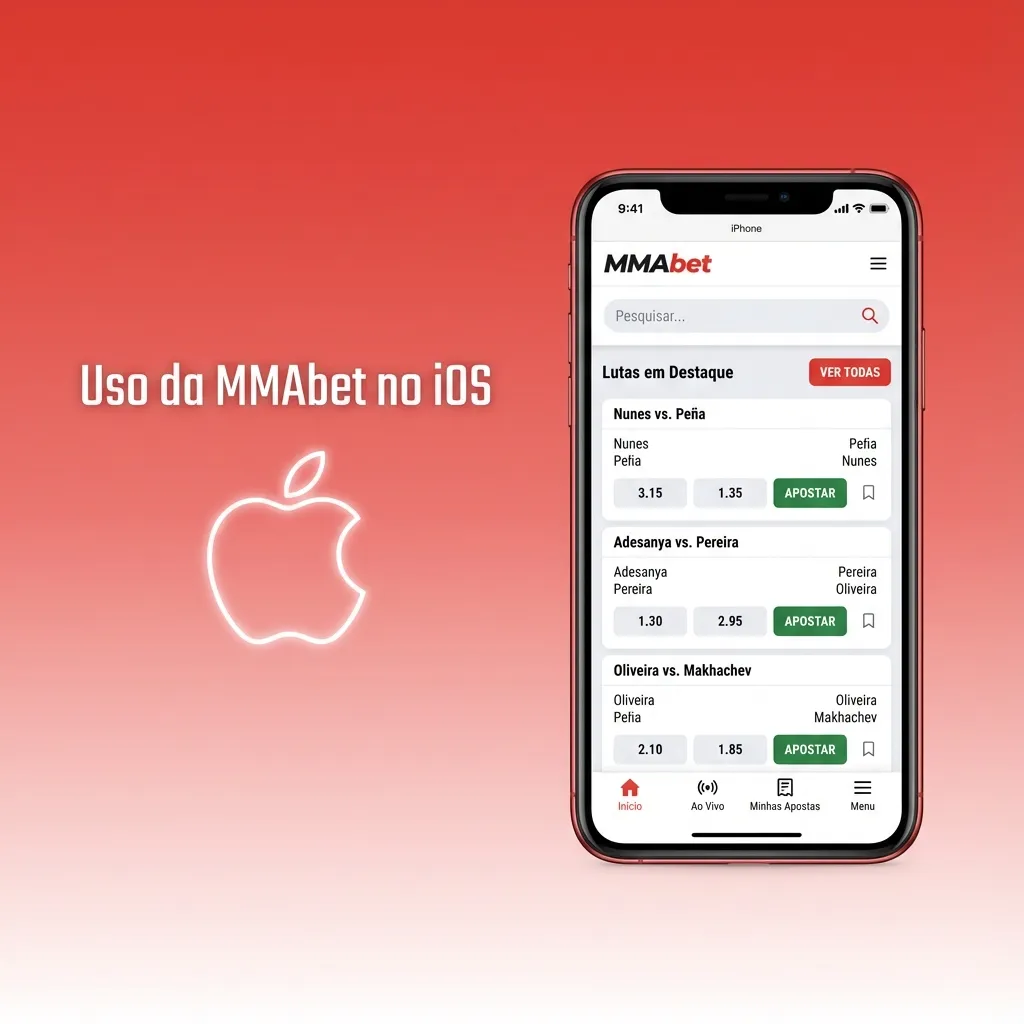 Tela de iPhone com Safari aberto no site MMAbet, destacando opção “Adicionar à Tela de Início” para criar atalho de acesso.